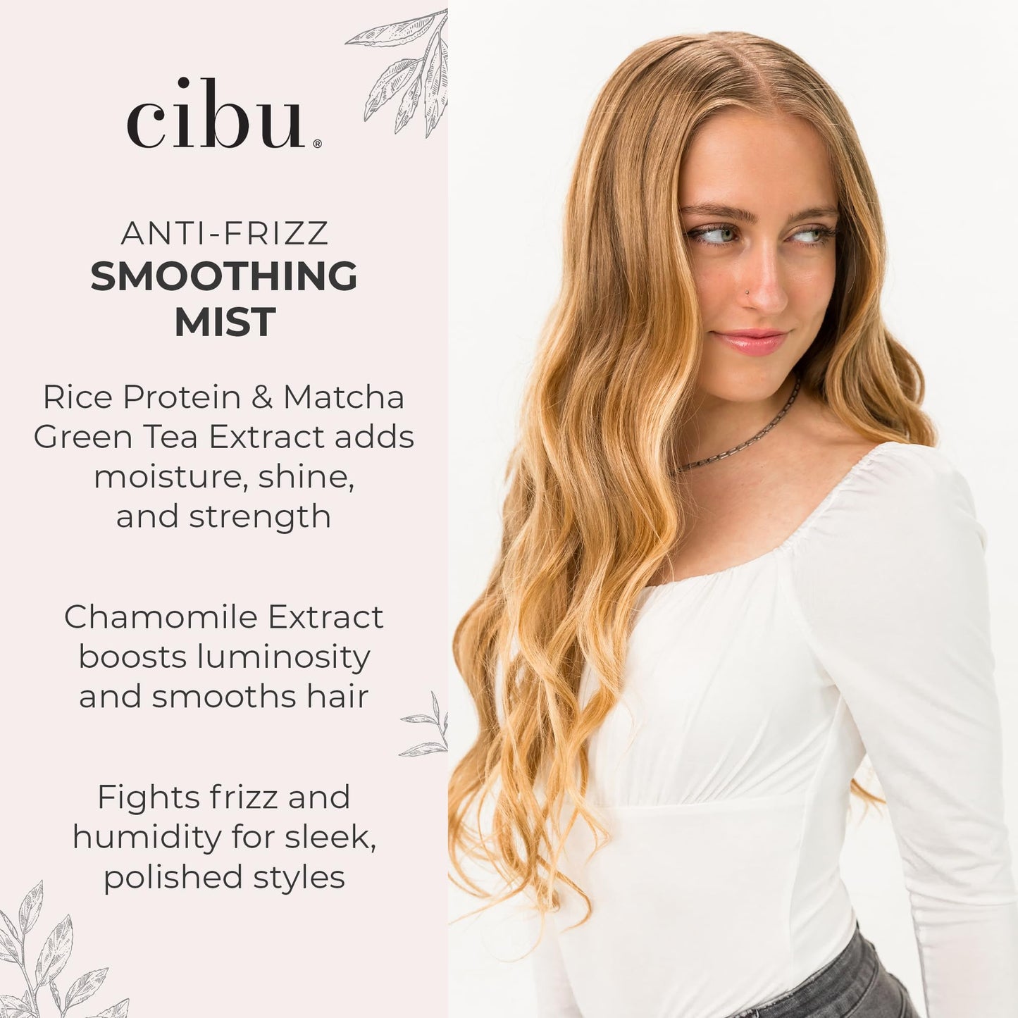 CIBU Anti-Frizz Smoothing Spray | Rice Protein and Keratin Treatment | No Heat Damage Silky Hair Product | 8oz Beauty & Personal Care CIBU