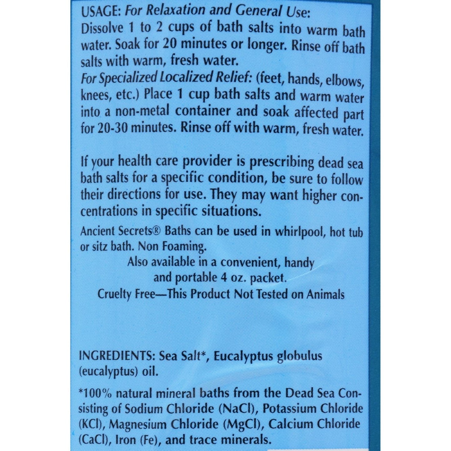Ancient Secrets Eucalyptus 2 lb Dead Sea Aromatherapy Bath Salts Beauty and Personal Care ANCIENT SECRETS