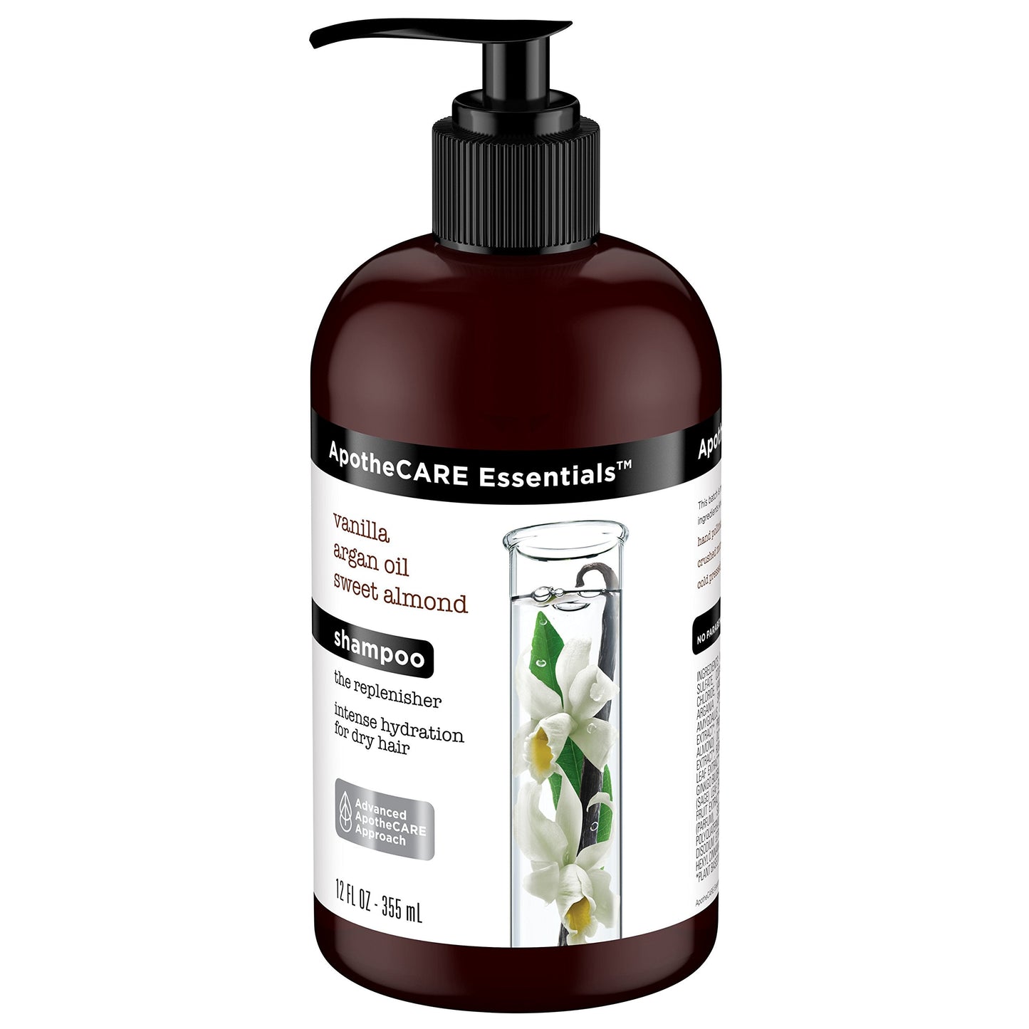 ApotheCARE Essentials The Replenisher Moisturizing Shampoo, Vanilla, Argan Oil, Sweet Almond, 12 oz Beauty & Personal Care ApotheCARE Essentials