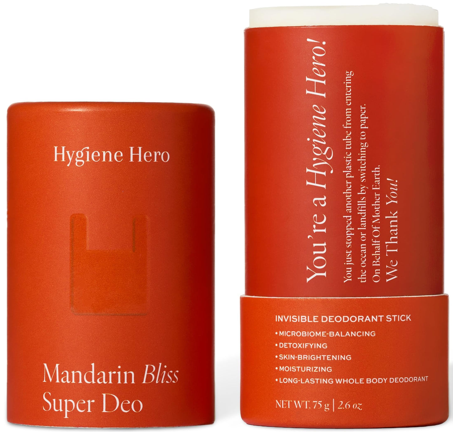 Hygiene Hero Super Deo - Invisible Deodorant Stick - Natural Deodorant for Men and Women - Aluminium Free - Mitigate Ingrown Hair (Mandarin Bliss) Beauty and Personal Care Hygiene Hero