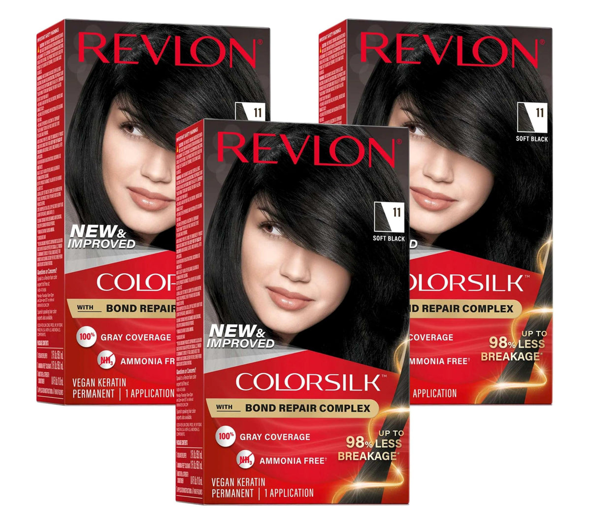 Revlon Colorsilk #11 Soft Black (Pack of 3) Beauty & Personal Care REVLON