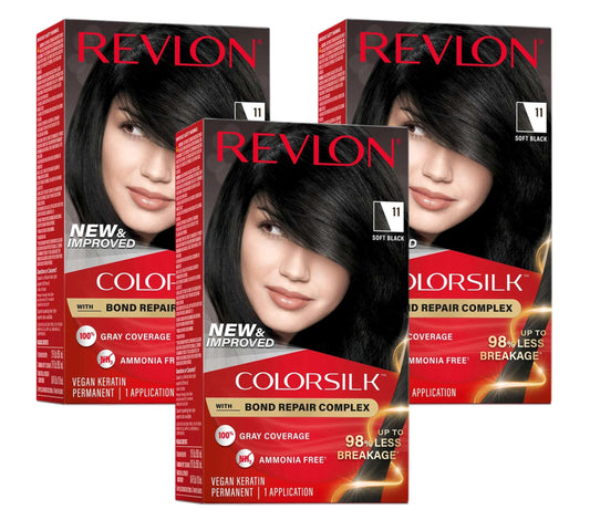 Revlon Colorsilk #11 Soft Black (Pack of 3) Beauty & Personal Care REVLON