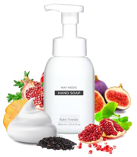 MAY MEDIC Baby Powder Double Scented Foaming Hand Soap, Moisturizing Foam with Fig and Pomegranate Extract, Vegan Wash for Bathroom and Kitchen, 10.14 Beauty & Personal Care MAY MEDIC