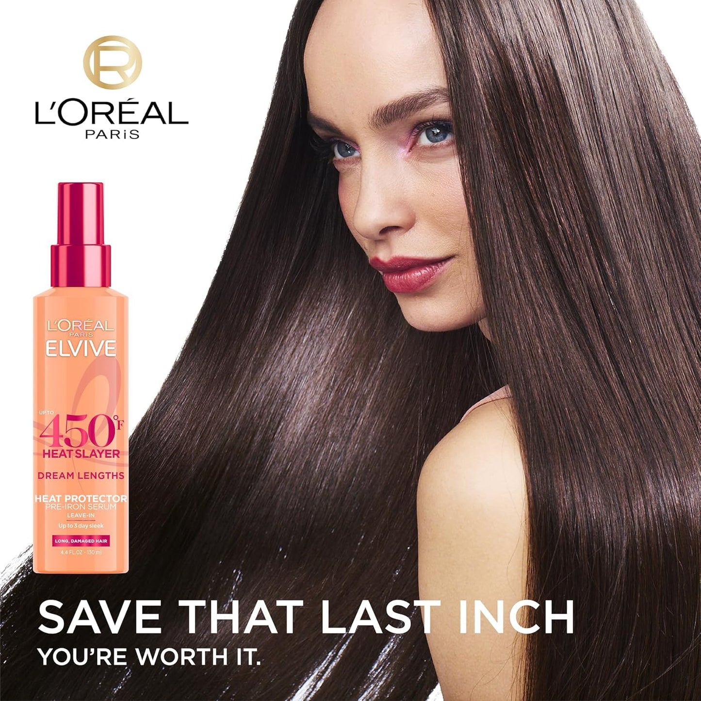 L'Oreal Paris Elvive Dream Lengths Heat Slayer Pre-Iron Spray Leave-In, 4.4 Ounce (2 Pack) Beauty & Personal Care L'Oreal Paris