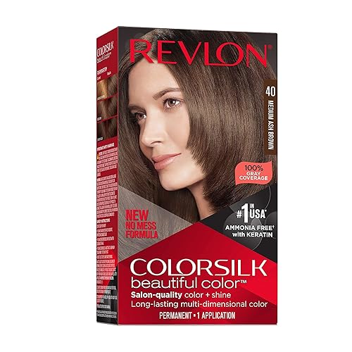 Revlon Colorsilk Beautiful Color Permanent Hair Color, Long-Lasting High-Definition Color, Shine & Silky Softness with 100% Gray Coverage, Ammonia Beauty & Personal Care REVLON