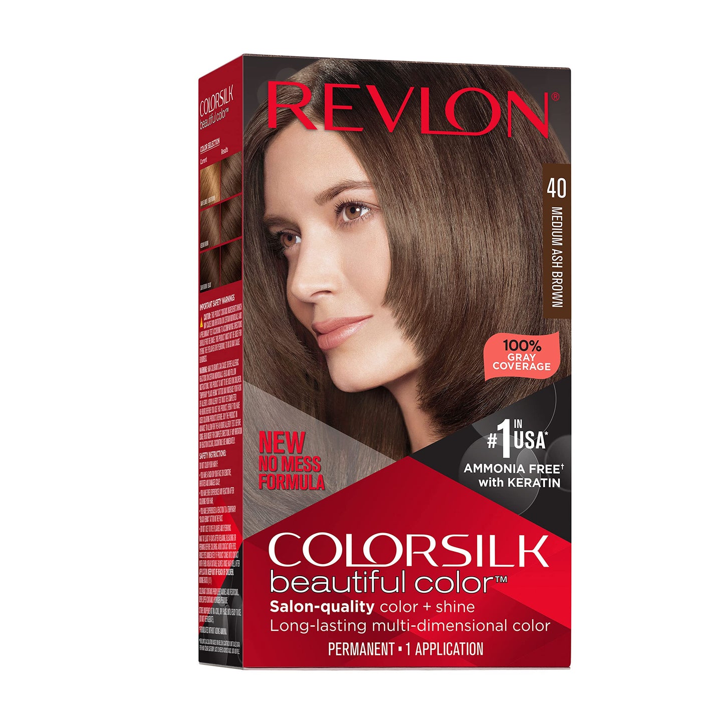 Revlon Colorsilk Beautiful Color Permanent Hair Color, Long-Lasting High-Definition Color, Shine & Silky Softness with 100% Gray Coverage, Ammonia Beauty & Personal Care REVLON