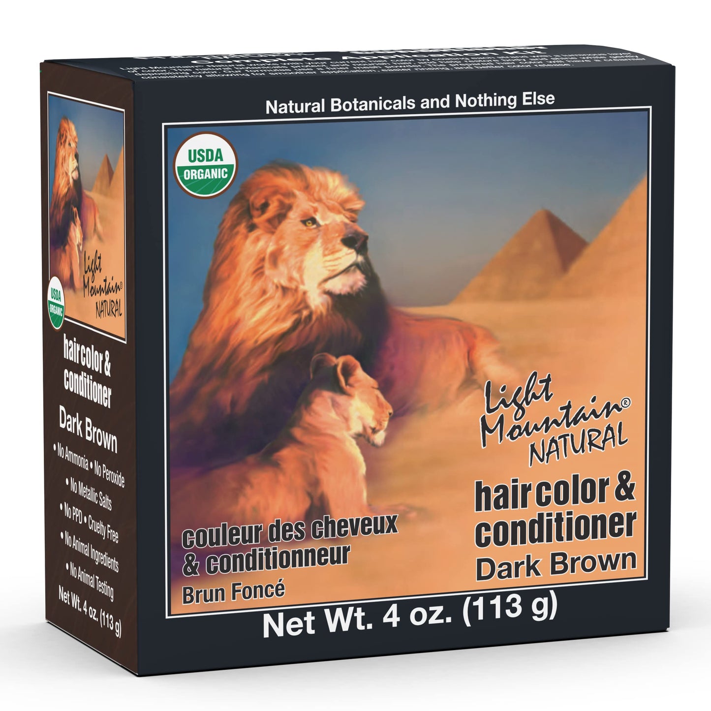 Light Mountain Henna Hair Color & Conditioner - Dark Brown Hair Dye for Men/Women, Organic Henna Leaf Powder and Botanicals, Chemical-Free Beauty & Personal Care LIGHT MOUNTAIN