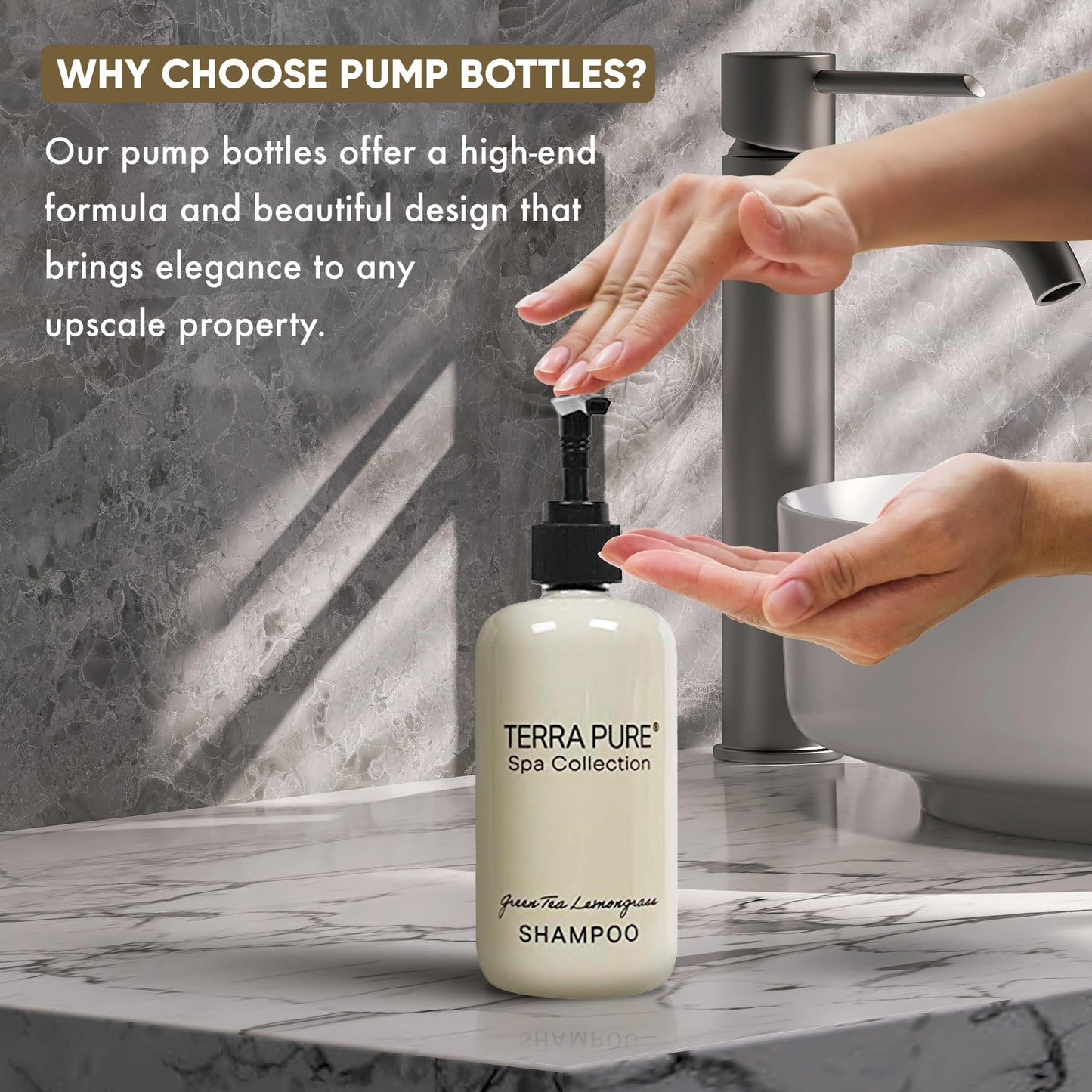 Terra Pure Shampoo | Spa Collection | Hotel Amenities in Pump Bottle | 10.14 oz. / 300 ml (Single Bottle) Beauty & Personal Care Terra Pure