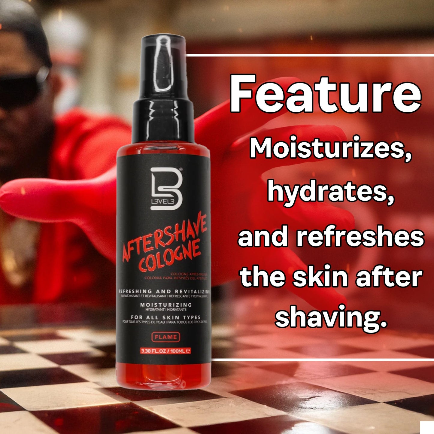 L3 Level 3 After Shave Spray Cologne - Softens Skin - Refreshes and Relieves Face and Skin - Moisturizing Formula Level Three After Shaving Beauty and Personal Care L3