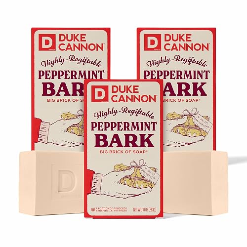 Duke Cannon Supply Co. Big Brick of Soap Bar for Men Holiday Edition - Peppermint Bark (Peppermint Scent), 10 oz. (3 Pack) Beauty & Personal Care Duke Cannon Supply Co.