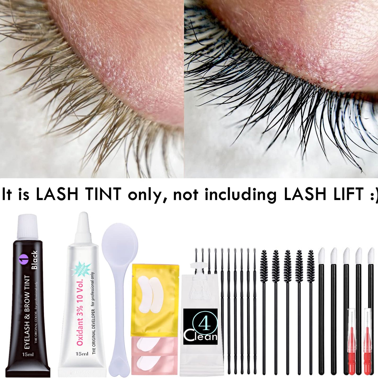 Black Lash T-i-n-t Kit, Keratin Black Eyelash D-y-e and Eyebrow T-i n t, 6 Week Voluminous Brow T-int, T-inting Look For Lash Perm/Lift/Lamination Beauty & Personal Care Libeauty