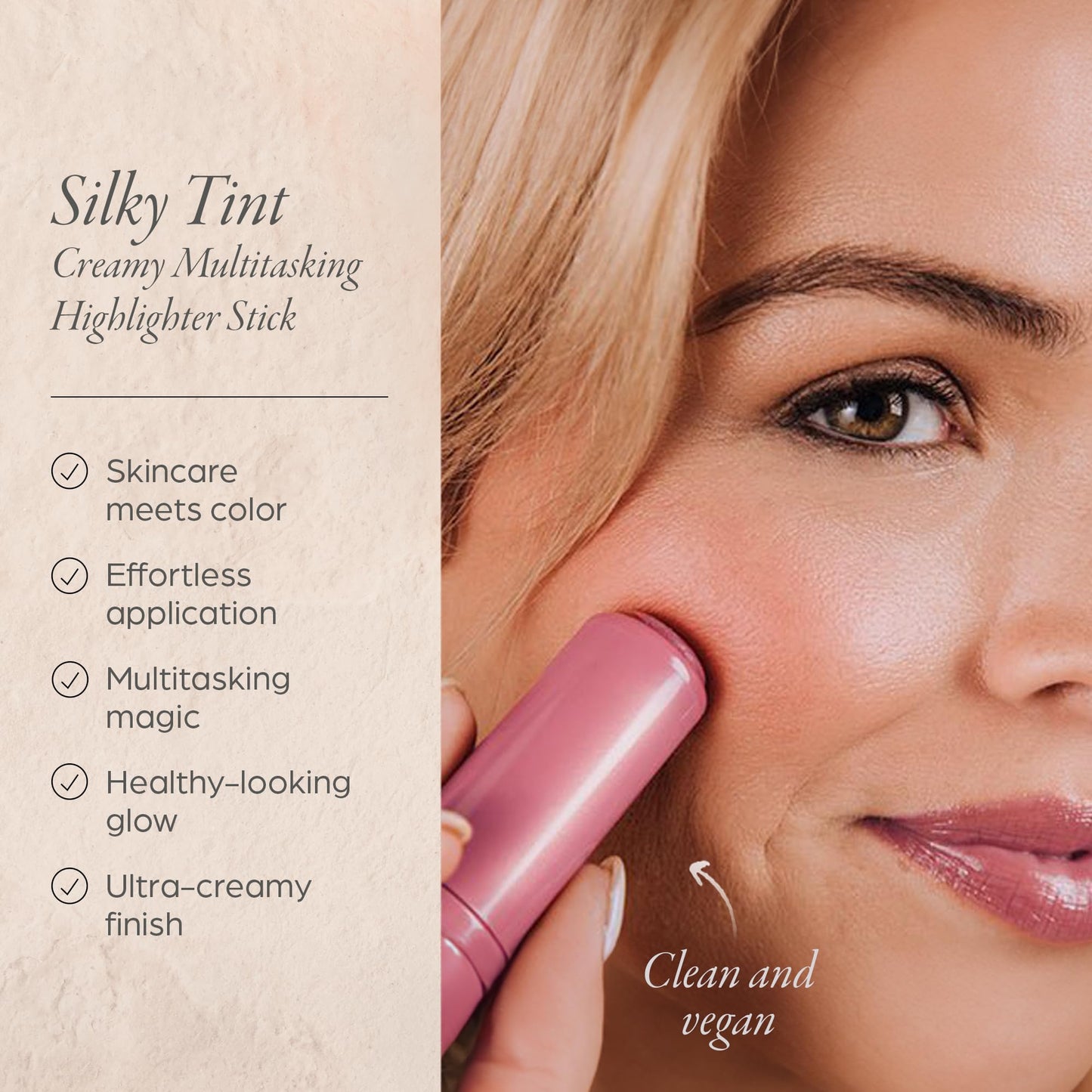 PÜR MINERALS Silky Tint Creamy Multitasking Blush Stick with Peptides, Sparkling Rose - Blush Stick with Natural, Healthy-Looking Glow & Ultra-Creamy Beauty & Personal Care PÜR MINERALS