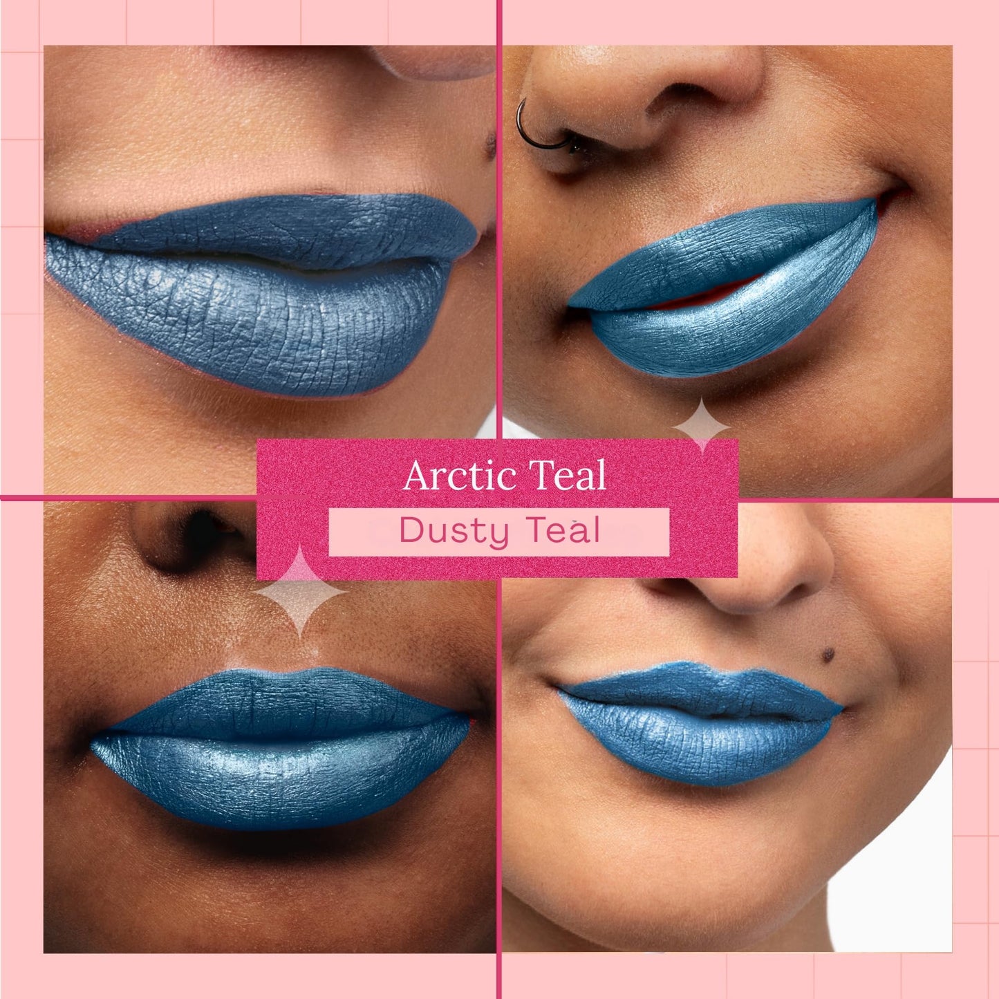 Aromi Teal Blue Metallic Liquid Lipstick | Turquoise, Sea Foam Lip Color with Shimmery Finish, Vegan, Cruelty-free, Long-lasting, Smudge Proof (Arctic Beauty & Personal Care Aromi