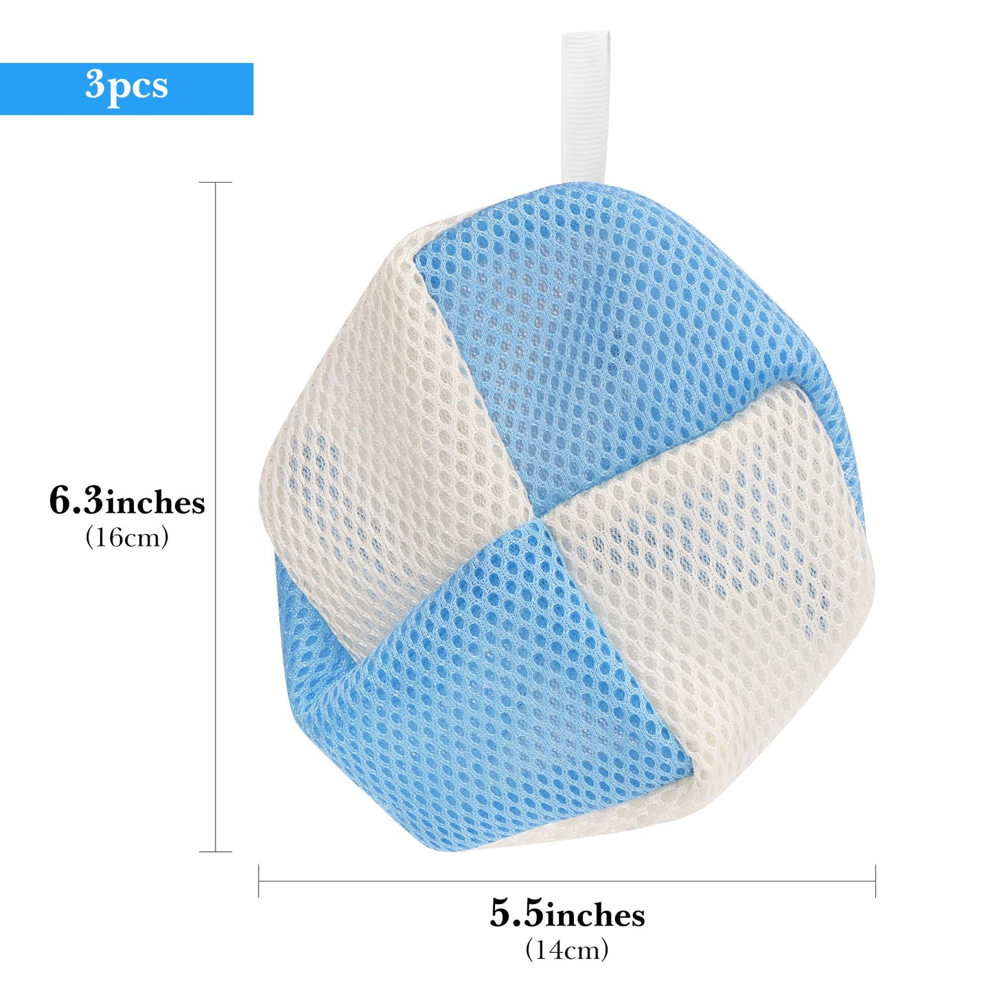 Linkidea 3 Pack Soap Saver Pouch with Zipper, Exfoliating Body Sponge Scrubber with Hand Loop, Mesh Soap Foam Lather Pocket for Shower Bath (Round) Beauty and Personal Care Linkidea