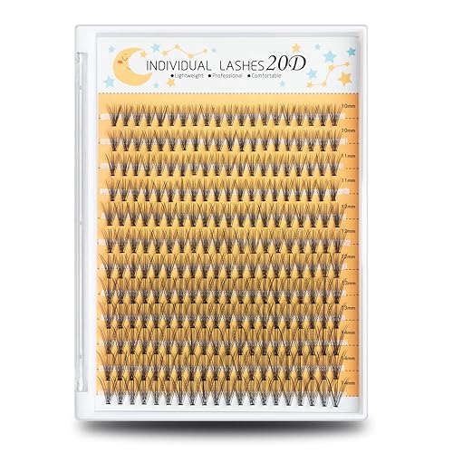 WONSIS 20D Lash Clusters, Individual Lashes, 240 Pcs Individual Lash Extensions, Volume Soft Lightweight Thickness 0.07mm C Curl False Eyelashes Beauty & Personal Care WONSIS