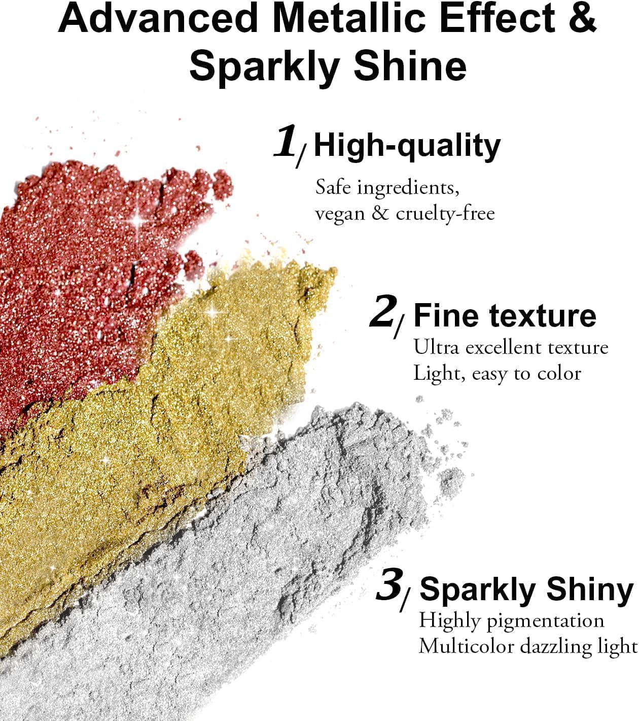 100% Metallic Effect Gold Chrome Nail Powder BISHENGYF: Holographic Mirror Glitter Gold Chrome Pigment Manicure Silver Copper Rose Gold Chrome Nail Beauty & Personal Care BISHENGYF