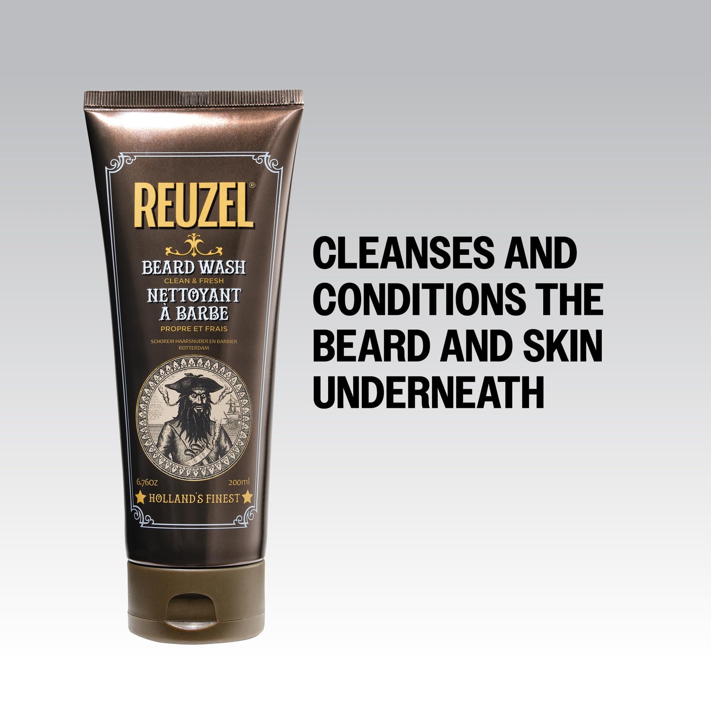 REUZEL Clean & Fresh Beard Wash, Softens Beard, Cleanses and Moisturizes, Gentle, Non-Comedogenic, Vegan Formula, Light Citrus Mint Scent, For All Beauty & Personal Care REUZEL
