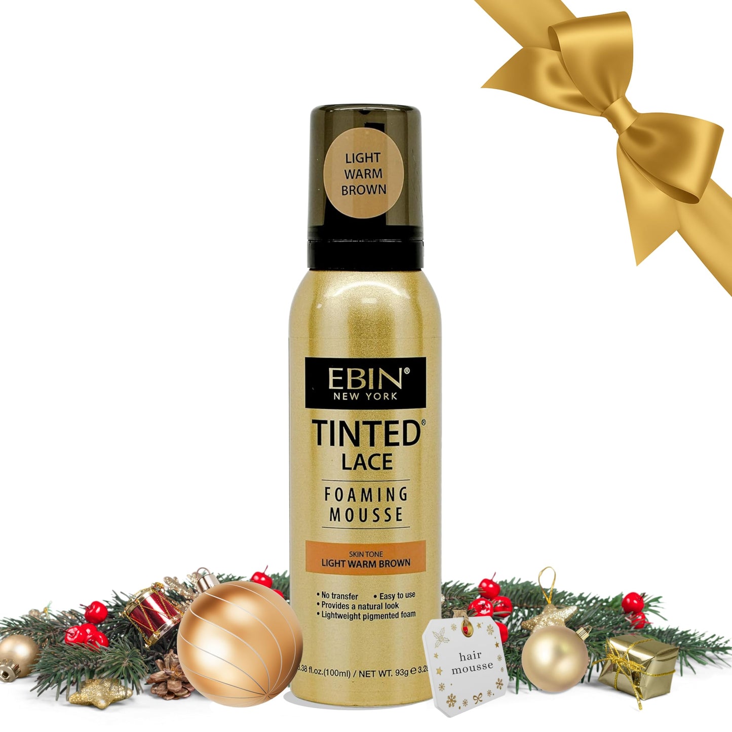 EBIN NEW YORK Tinted Lace Foaming Mousse - Light Warm Brown, 3.38oz/ 100ml Beauty & Personal Care EBIN NEW YORK