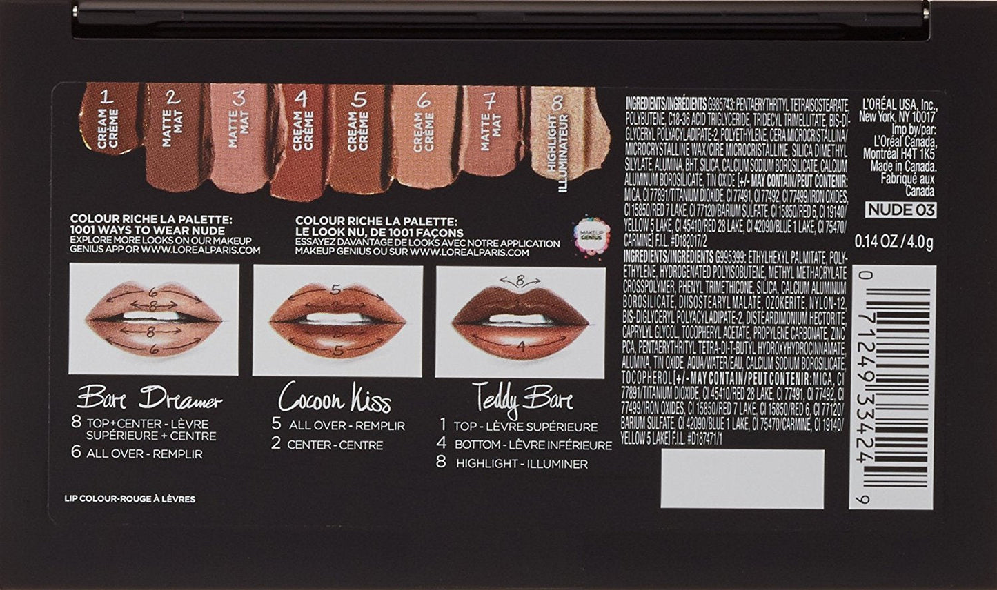 L'Oréal Paris Colour Riche La Palette Lip, Nude, 0.14 oz. Beauty & Personal Care L'Oreal Paris
