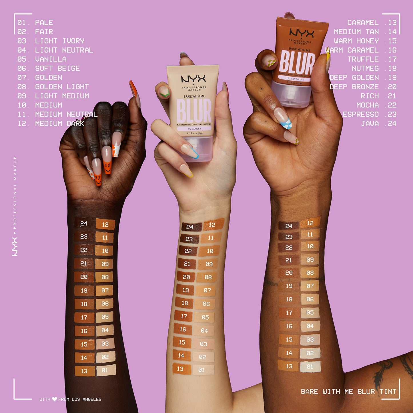 NYX PROFESSIONAL MAKEUP Bare With Me Blur Skin Tint Foundation Make Up with Matcha, Glycerin & Niacinamide - Rich Beauty & Personal Care NYX PROFESSIONAL MAKEUP