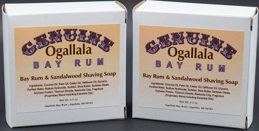 Two (2) Genuine Ogallala Bay Rum & Sandalwood Shaving Soap Beauty and Personal Care Ogallala Bay Rum