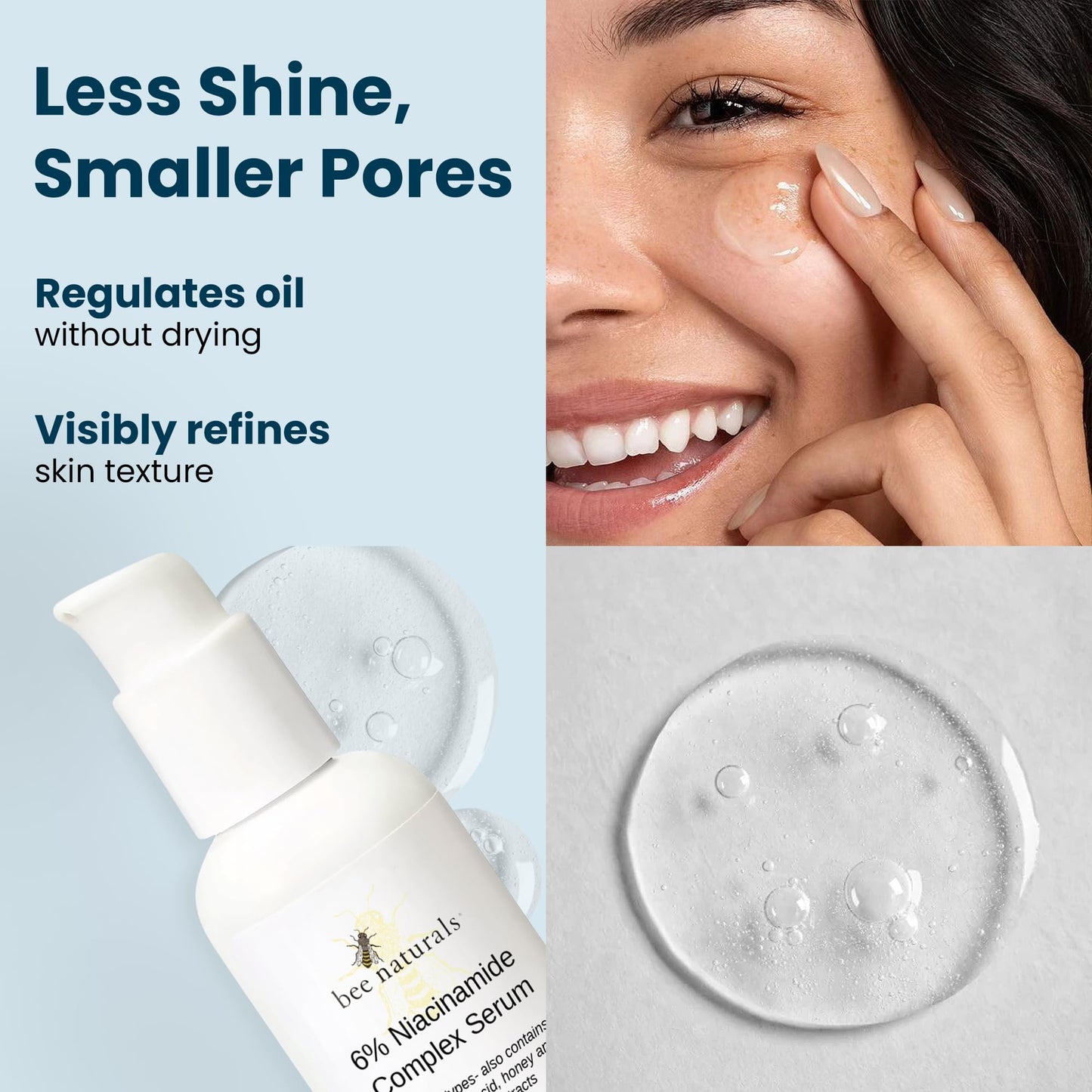 6% Niacinamide Complex Serum for Face with Hyaluronic Acid & Honey, Reduced Potential for Irritation, Pore Minimizer, Hydrating Facial Serum for Skin Beauty & Personal Care Bee Naturals
