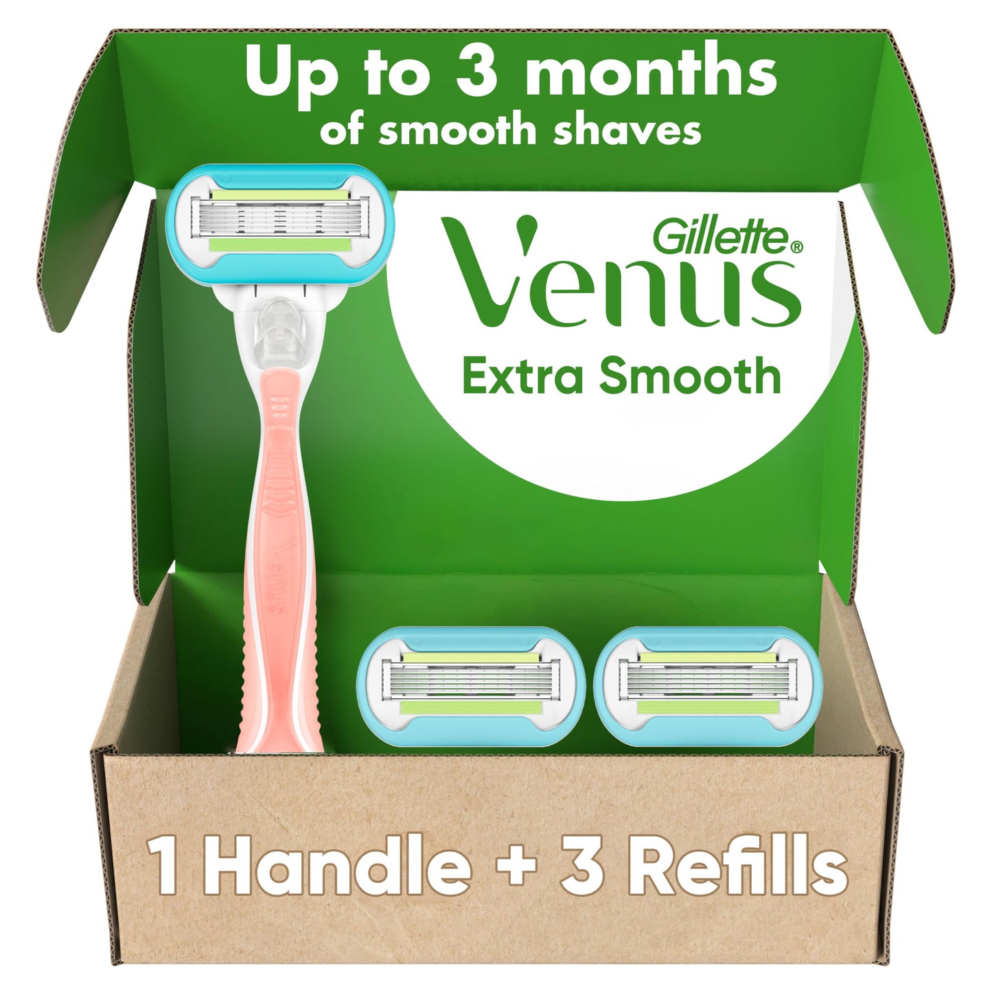 Gillette Venus Extra Smooth Pink Women's Razor Handle + 3 Blade Refills Beauty and Personal Care Gillette Venus Default Title
