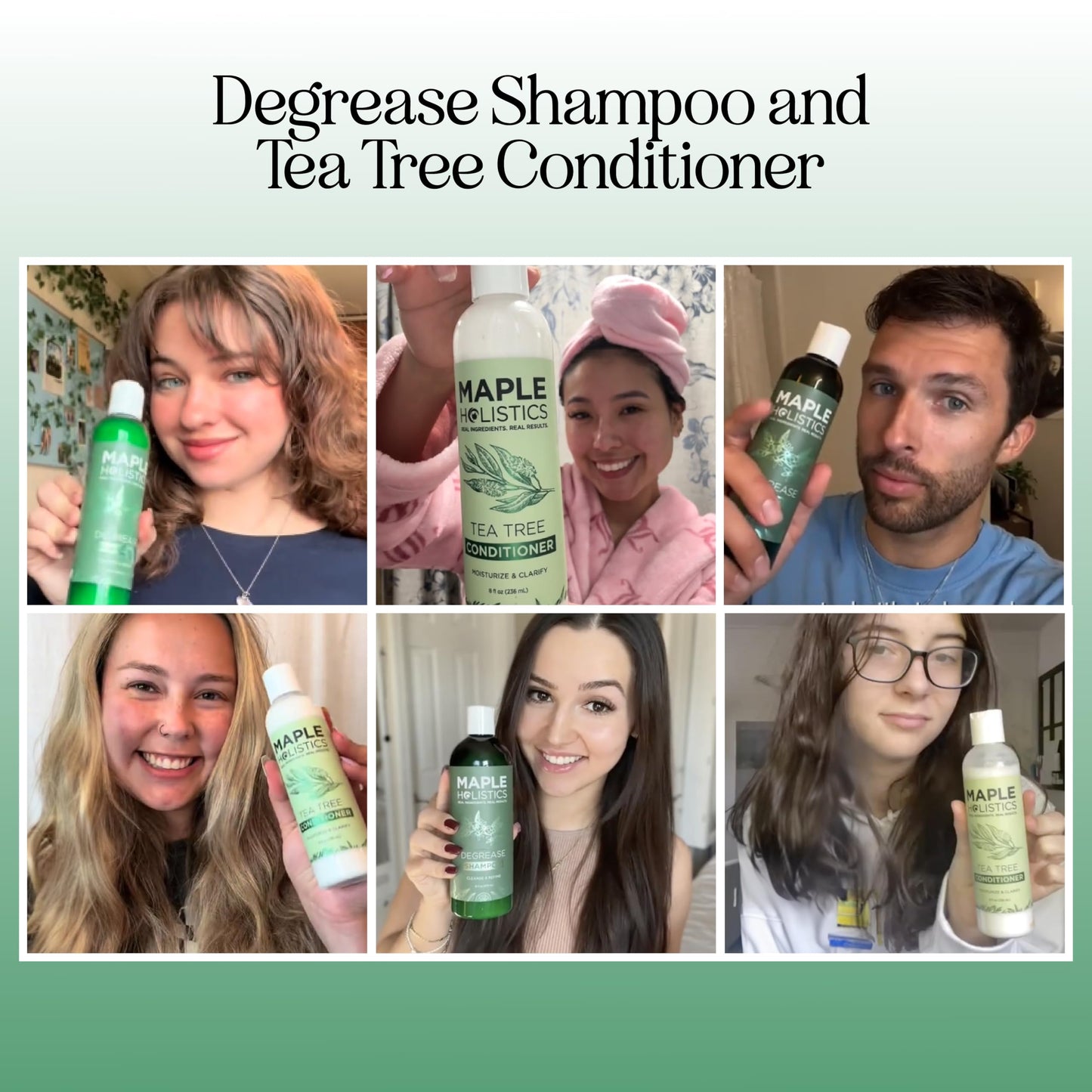Shampoo and Conditioner for Oily Hair and Scalp - Sulfate and Paraben Free Shampoo and Conditioner Set for Oily Hair Care with Deep Cleansing Tea Tree Beauty & Personal Care Maple Holistics
