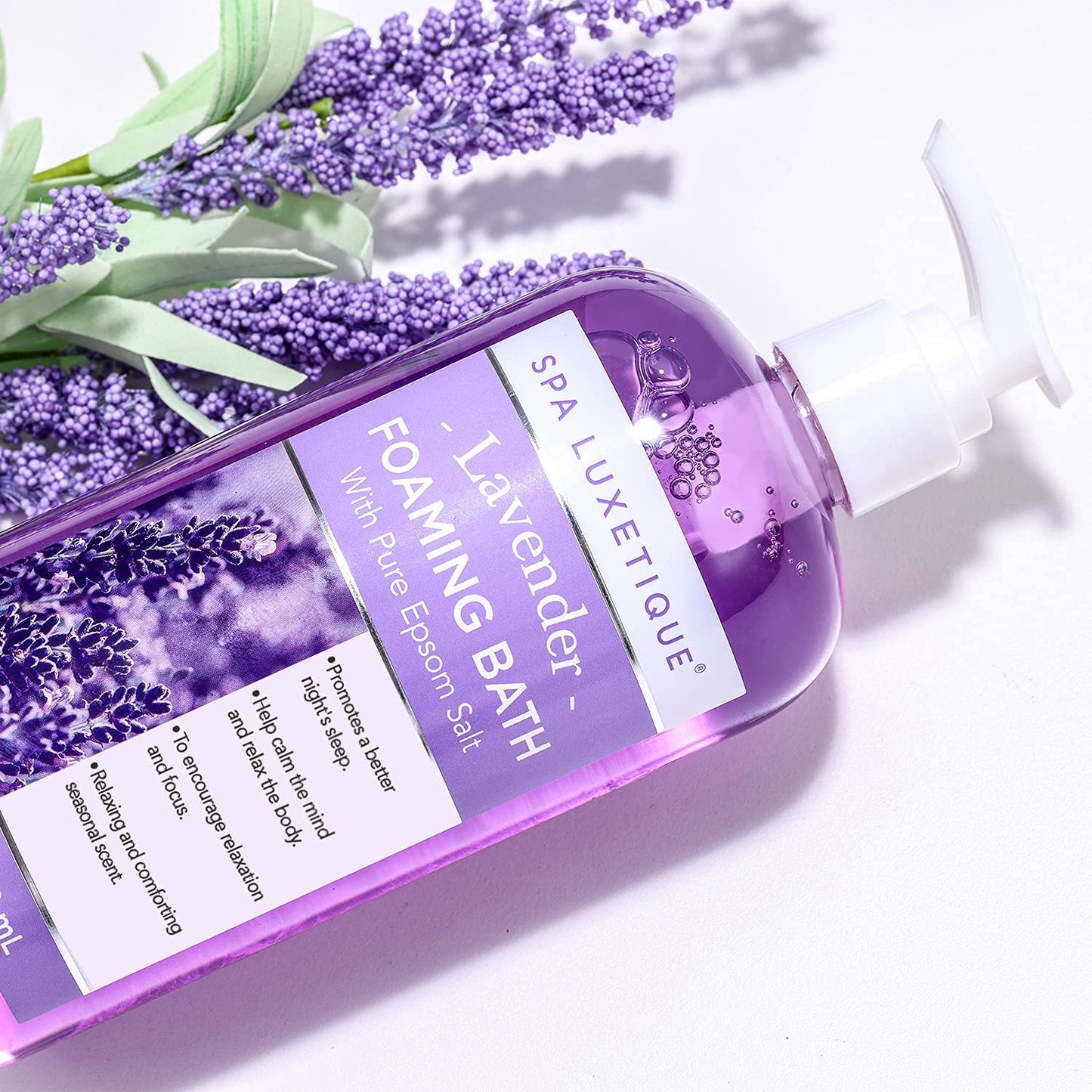 Spa Luxetique Bubble Bath, Foaming Bath with Epsom Salt, Chamomile Rose and Lavender Scent Bathing Set, 3 Pack 49.8 fl oz Christmas Gifts Set Beauty & Personal Care spa luxetique