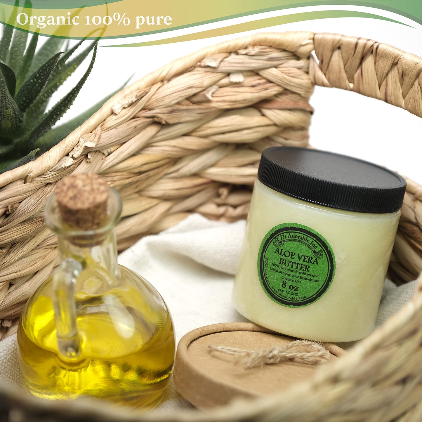 Dr Adorable - 8 oz - Aloe Vera Butter - Pure Natural Premium Organic Cold Pressed Beauty & Personal Care Dr Adorable