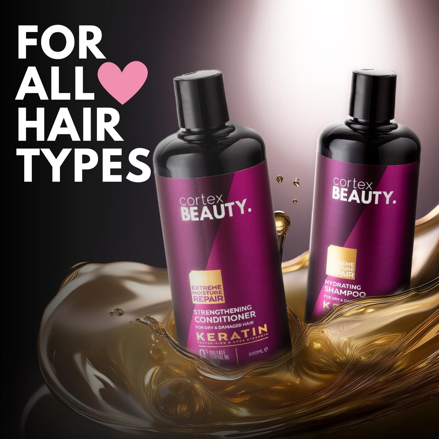 Cortex Beauty | Keratin Hydrating Shampoo, Strengthening Conditioner, and Reviving Hair Mask Set Beauty & Personal Care Cortex International