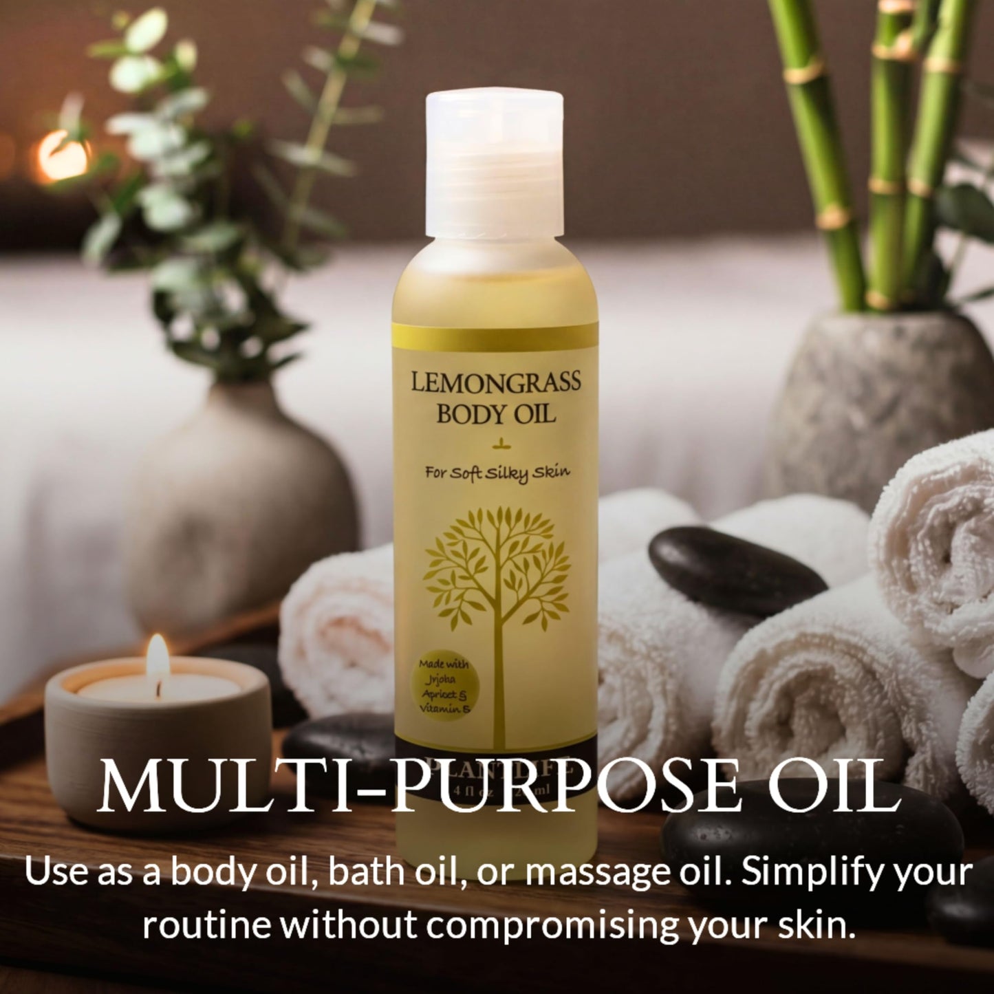Plantlife Lemongrass Body Oil - Moisturizing Natural Body Oil for All Skin Types - Nourishing Dry Skin and Making It Feel Soft and Silky for Women Beauty and Personal Care Plantlife