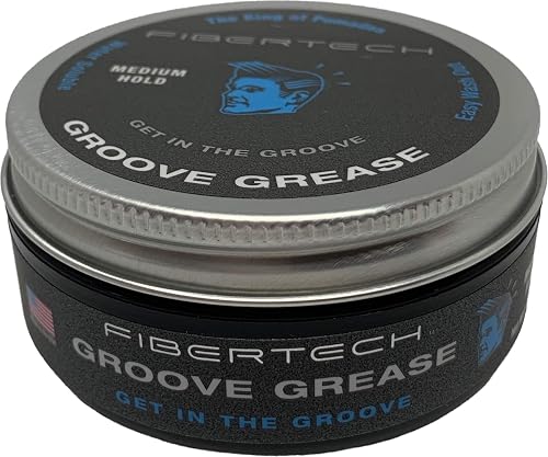 Fibertech | GROOVE GREASE | Medium Hold High Shine| Professional Grade Water-Based Pomade | Natural Ingredients | Long Lasting Styling Volume | Easy Beauty & Personal Care Fibertech