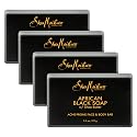 SheaMoisture Face and Body Bar for Oily, Blemish-Prone Skin African Black Soap Paraben Free 3.5 oz 4 Count, facial cleanser Beauty & Personal Care Shea Moisture