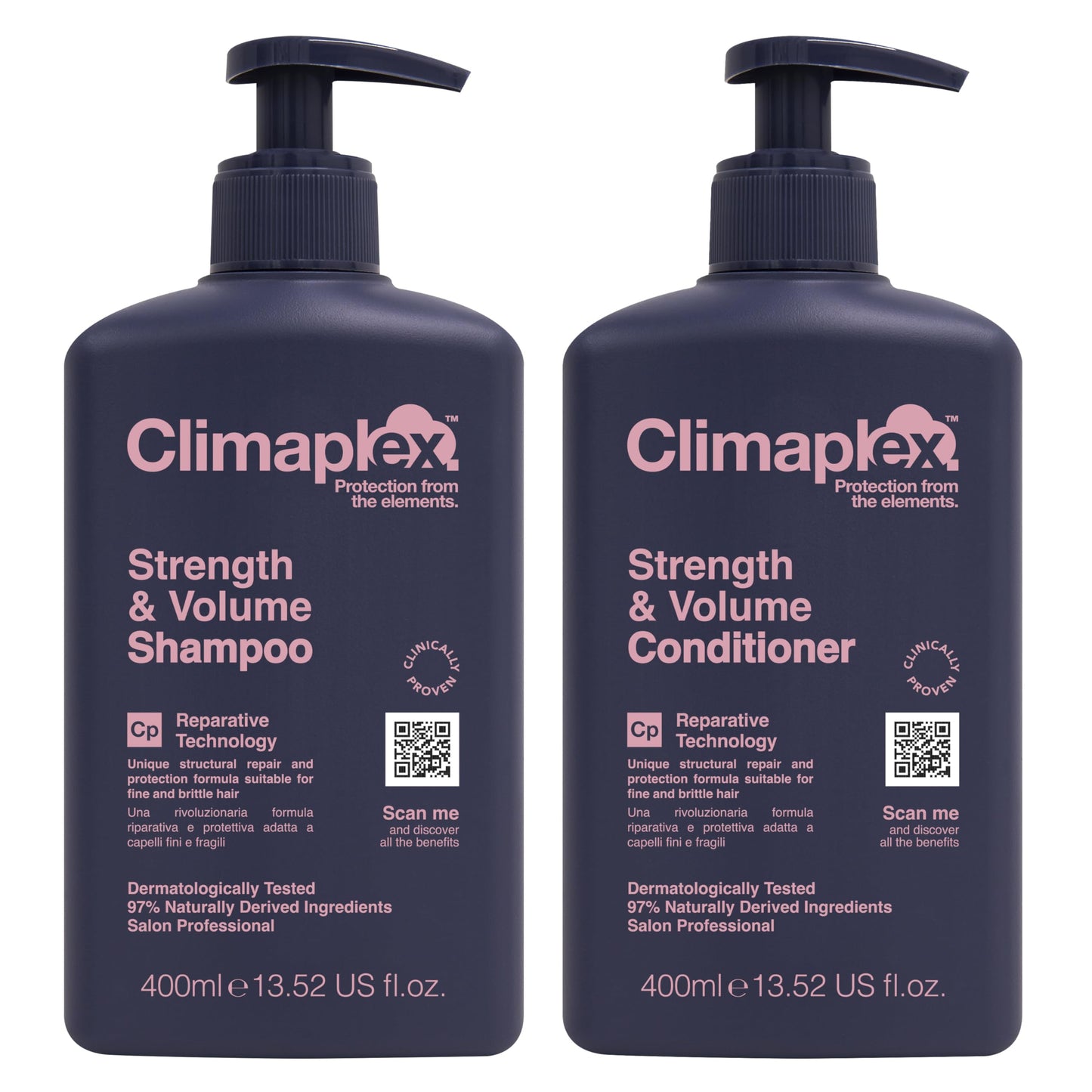 Climaplex Strength and Volume Shampoo and Conditioner Set - Moisturizes and Protects - Detangles Knots - Adds Body and Shine - All Hair Types - 2 pcs Beauty & Personal Care Climaplex