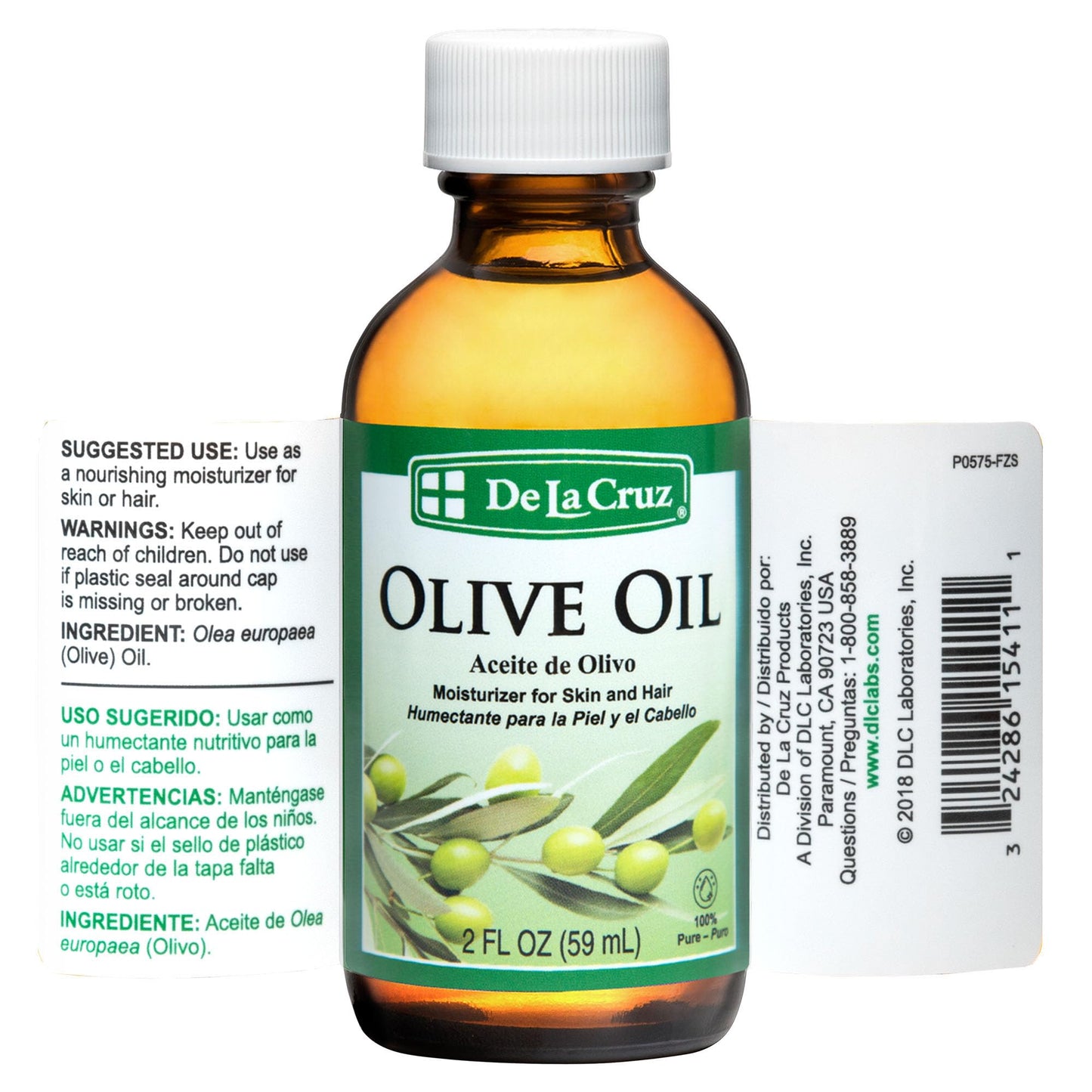 De La Cruz Pure Olive Oil - Natural Expeller Pressed Olive Oil for Hair and Skin - Lightweight Body Oil for Dry Skin 2 Fl Oz (6 Bottles) Beauty & Personal Care De La Cruz