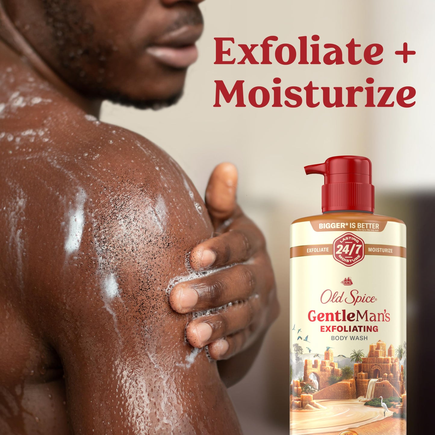 Old Spice GentleMan's Exfoliating & Moisturizing Body Wash for Men, 24/7 Shower Fresh with Long Lasting Scent, Renewing Vitamin B3 Blend, Brown Sugar Beauty & Personal Care Old Spice