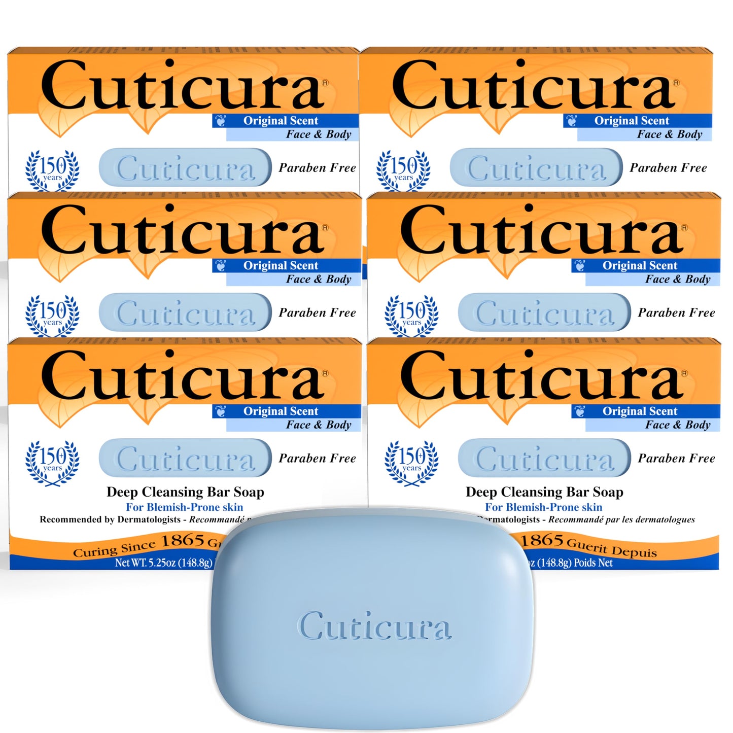 Cuticura Official Deep Cleansing Face and Body Soap - 5.25 oz (Pack of 6) Beauty & Personal Care Cuticura