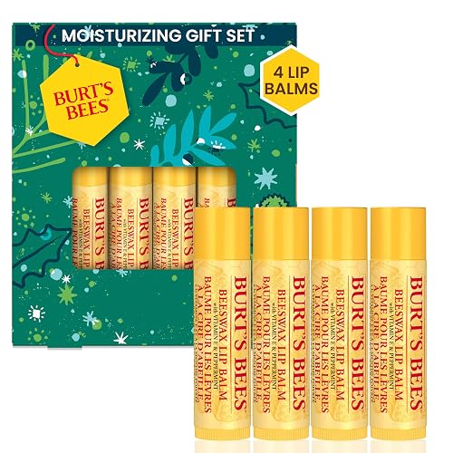Burt's Bees Lip Balm Gift Set, Beeswax Bounty Classic, Perfect Lip Balms for Holiday Gift Baskets, 4-Pack, 0.15 oz. Beauty & Personal Care Burt's Bees
