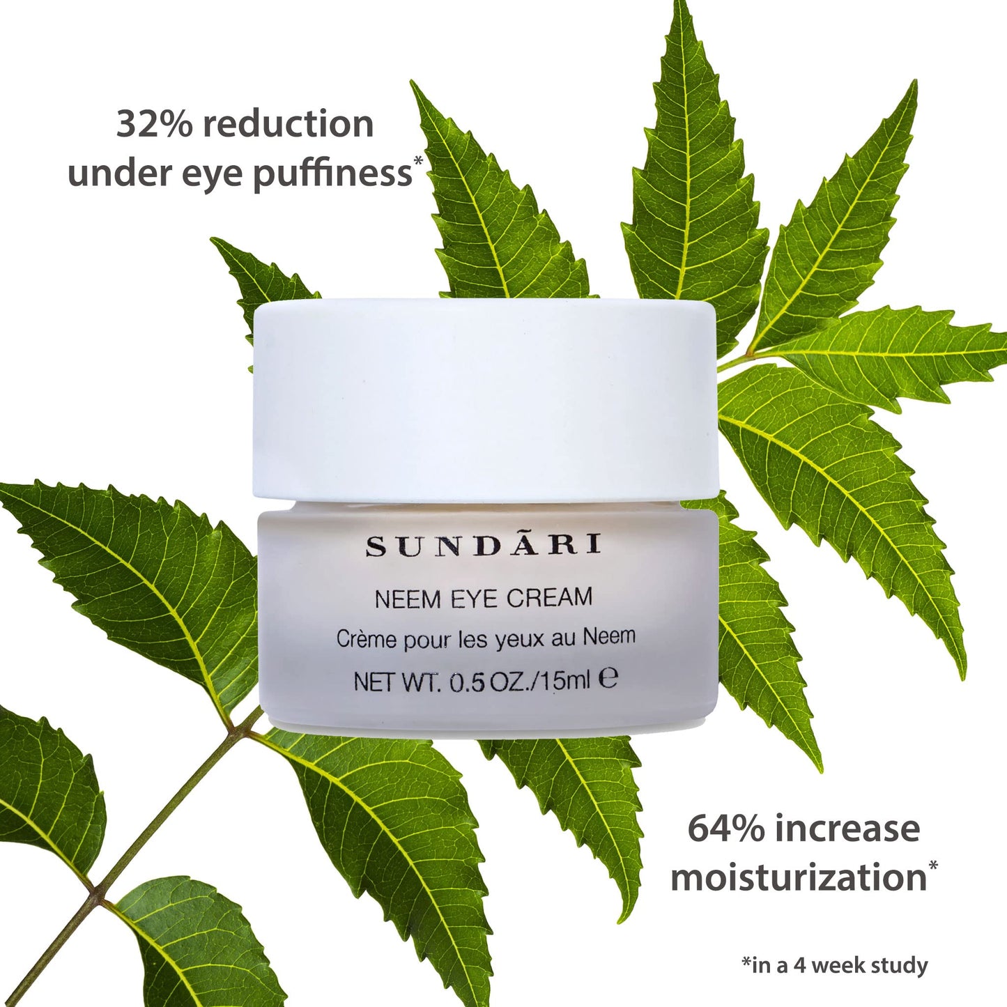 SUNDARI Neem Eye Cream, 0.5 Fl Oz, Lightweight Under Eye Cream, Reduces Puffiness, Dark Circles & Firms Delicate Skin, Nourishing and Soothing Beauty & Personal Care SUNDARI