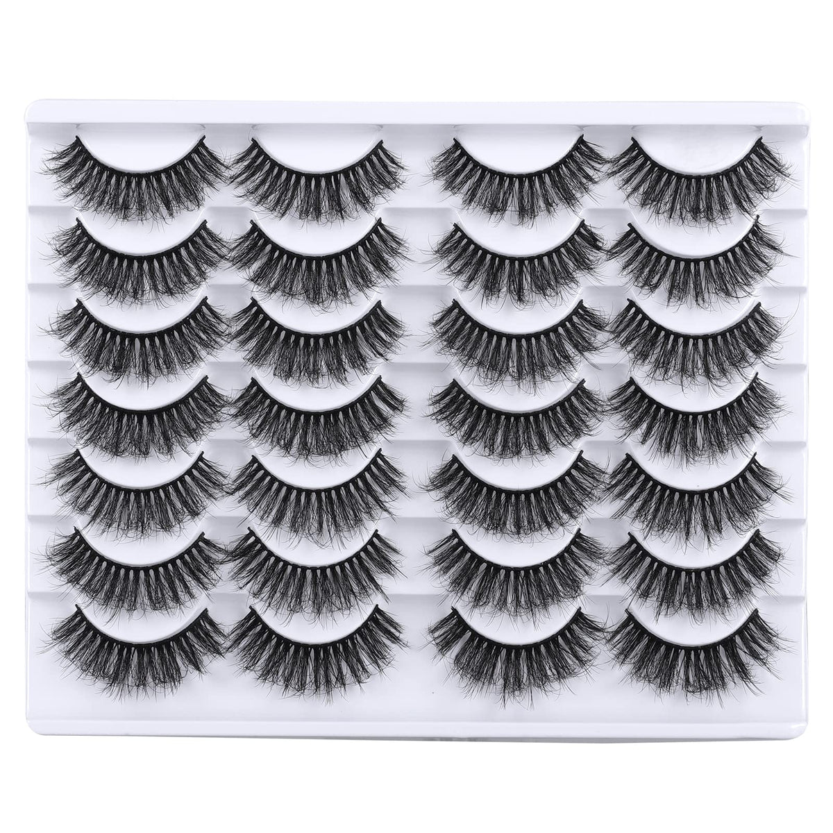 Mebver Lashes Eyelashes 8D Fluffy False Eyelashes Wispy Faux Mink Lashes Light Weight Fake Eyelashes Cat Eye Lashes 14 Pairs Pack Beauty & Personal Care Mebver
