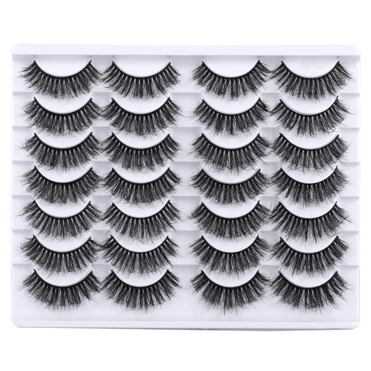 Mebver Lashes Eyelashes 8D Fluffy False Eyelashes Wispy Faux Mink Lashes Light Weight Fake Eyelashes Cat Eye Lashes 14 Pairs Pack Beauty & Personal Care Mebver