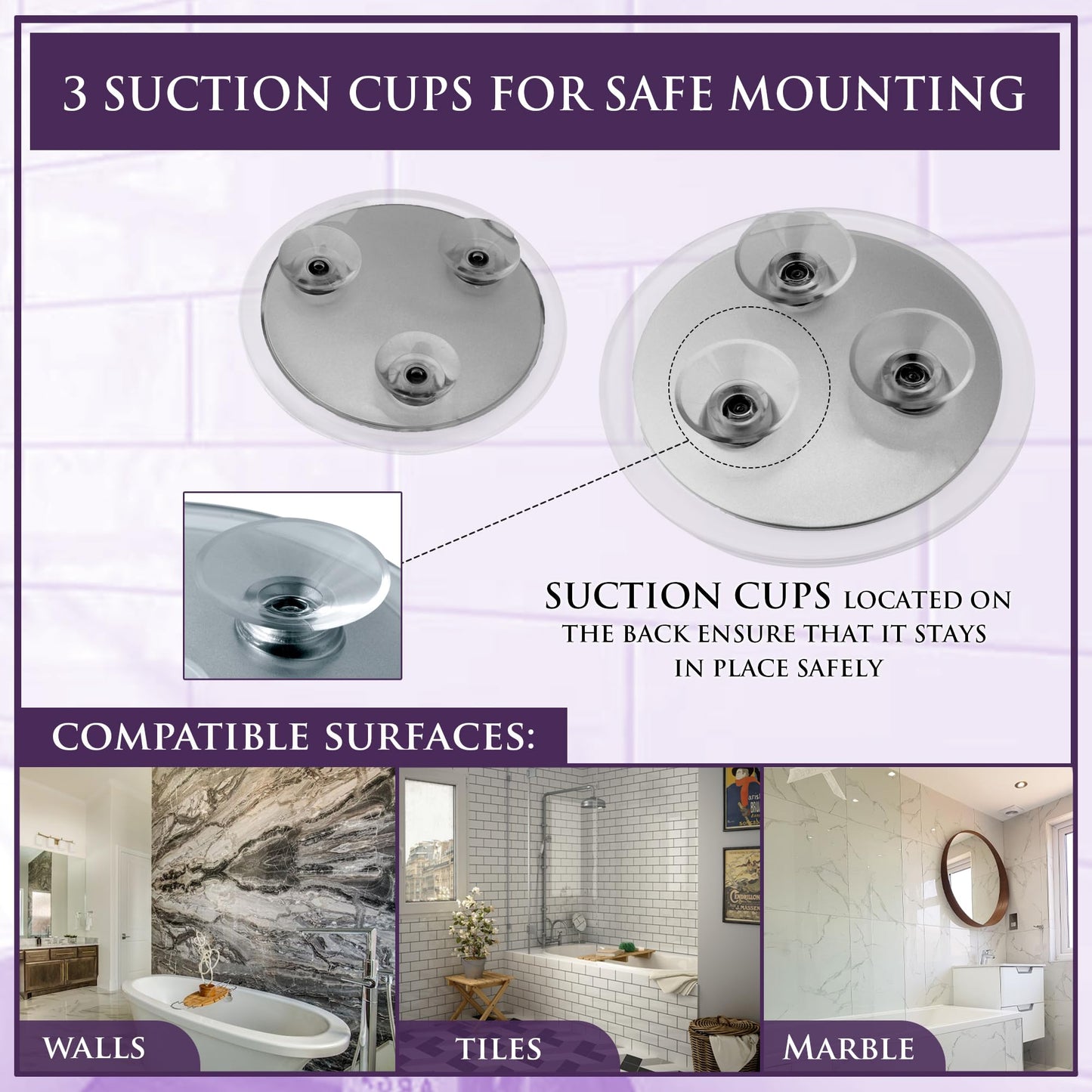 MIRRORVANA 20X & 10X Magnifying Mirror Set with 3 Suction Cups Each - Compact & Travel Ready Mirror for Makeup - Sizes: 6" and 4" Wide Beauty & Personal Care MIRRORVANA