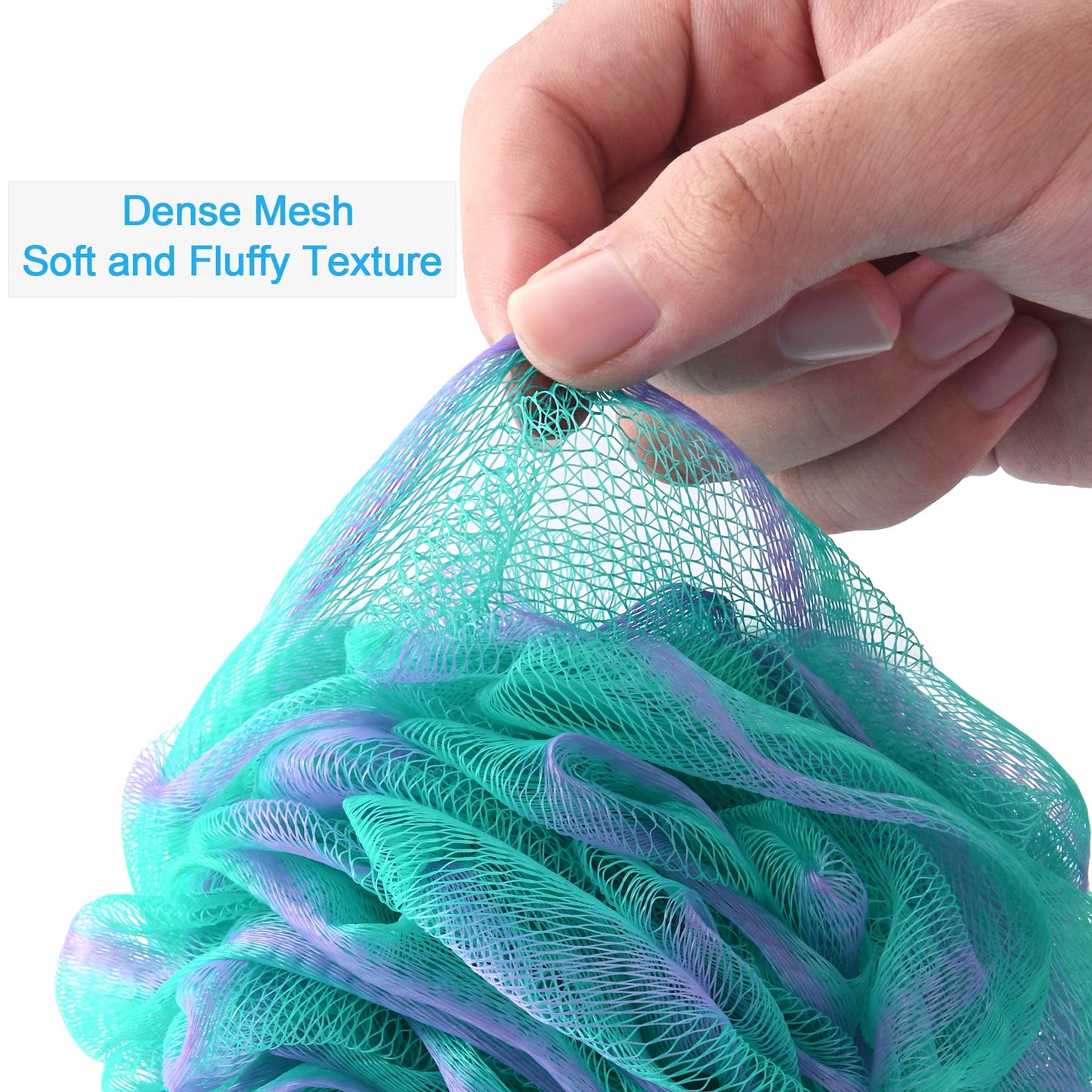 AmazerBath Loofah Sponge 75g/Piece, Exfoliating Bath Sponge Body Scrubber - Loofa Set of 4 Flower Color (Large, Green-Purple) Beauty and Personal Care AmazerBath