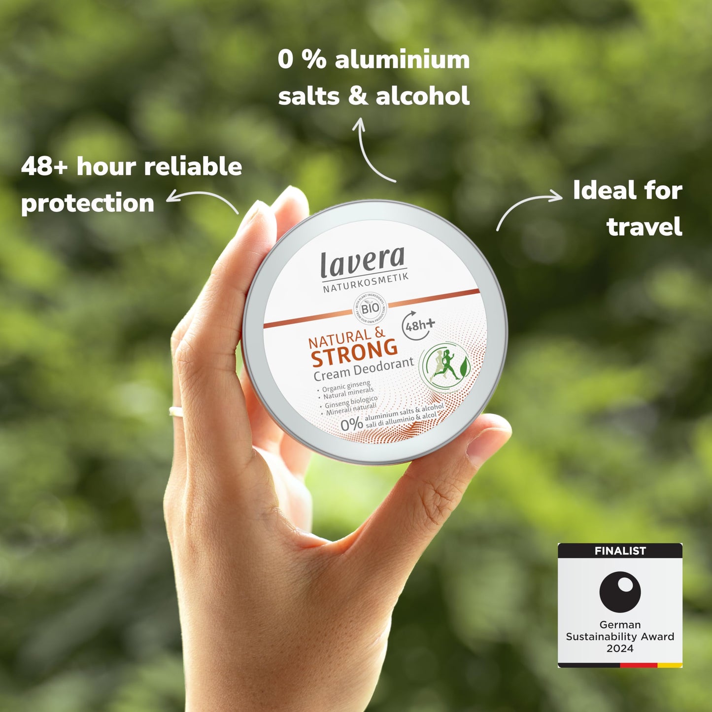 lavera Deo Creme NATURAL & STRONG 48+ h - vegan - natural cosmetics - without aluminum - active composition with ginseng and natural minerals - 48 Beauty and Personal Care lavera