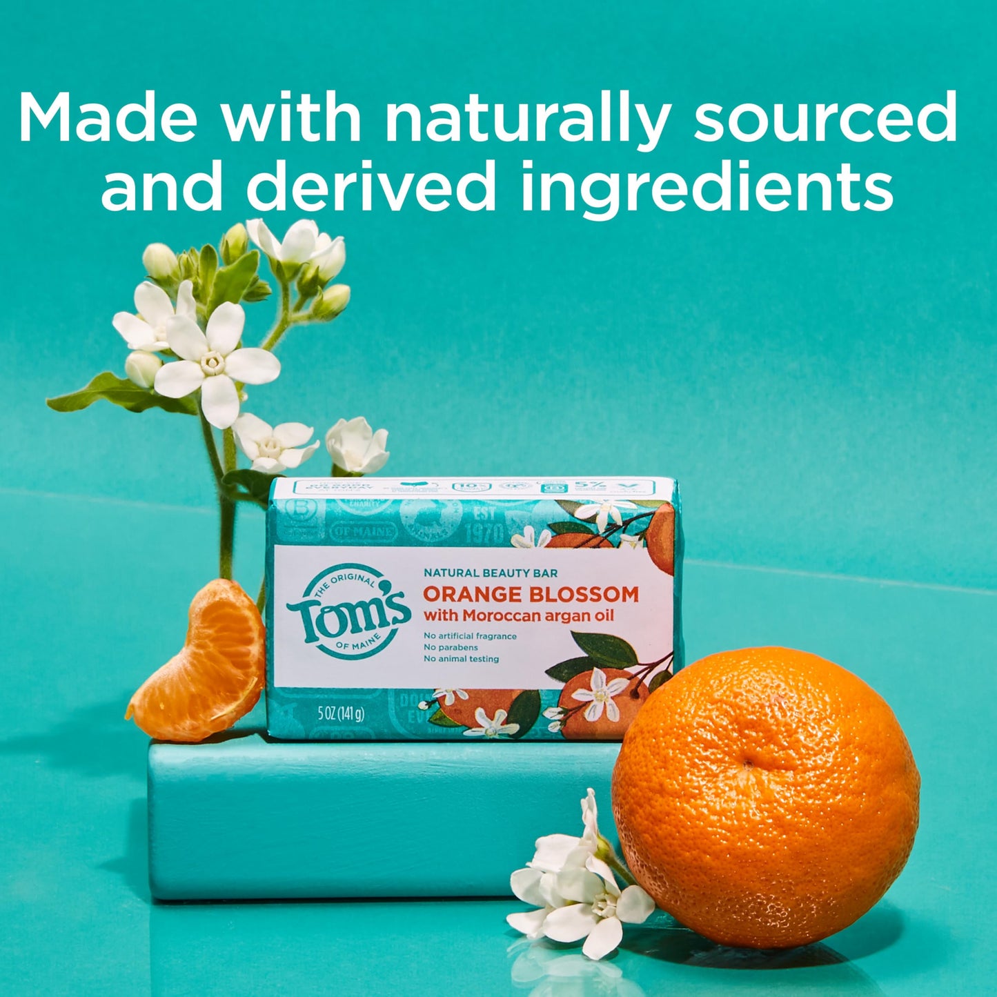 Tom’s of Maine Natural Beauty Bar Soap For Women and Men, Orange Blossom, 5 oz Bar (Pack of 6) Beauty & Personal Care Tom's of Maine
