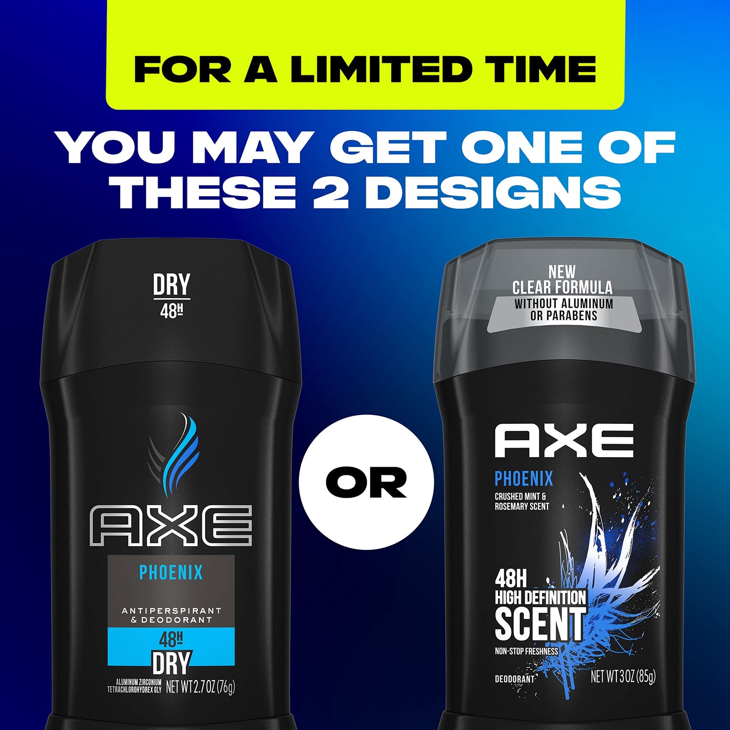 AXE Phoenix Deodorant 48H Odor Protection Crushed Mint & Rosemary Aluminum Free Deodorant for Men 3 Ounce (Pack of 4) Beauty & Personal Care AXE