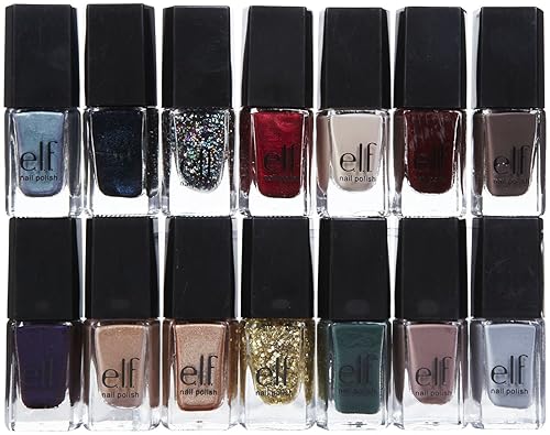 e.l.f. 14 Piece Nail Polish Cube, Jewel Tones, 2.8 Fluid Ounce Beauty & Personal Care e.l.f. cosmetics