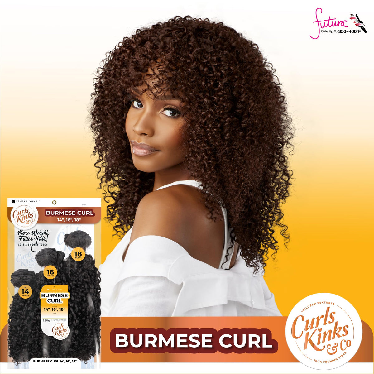 Sensationnel CKCO Synthetic Bundle-Burmese Curl,14 16 18 inch, S4/30