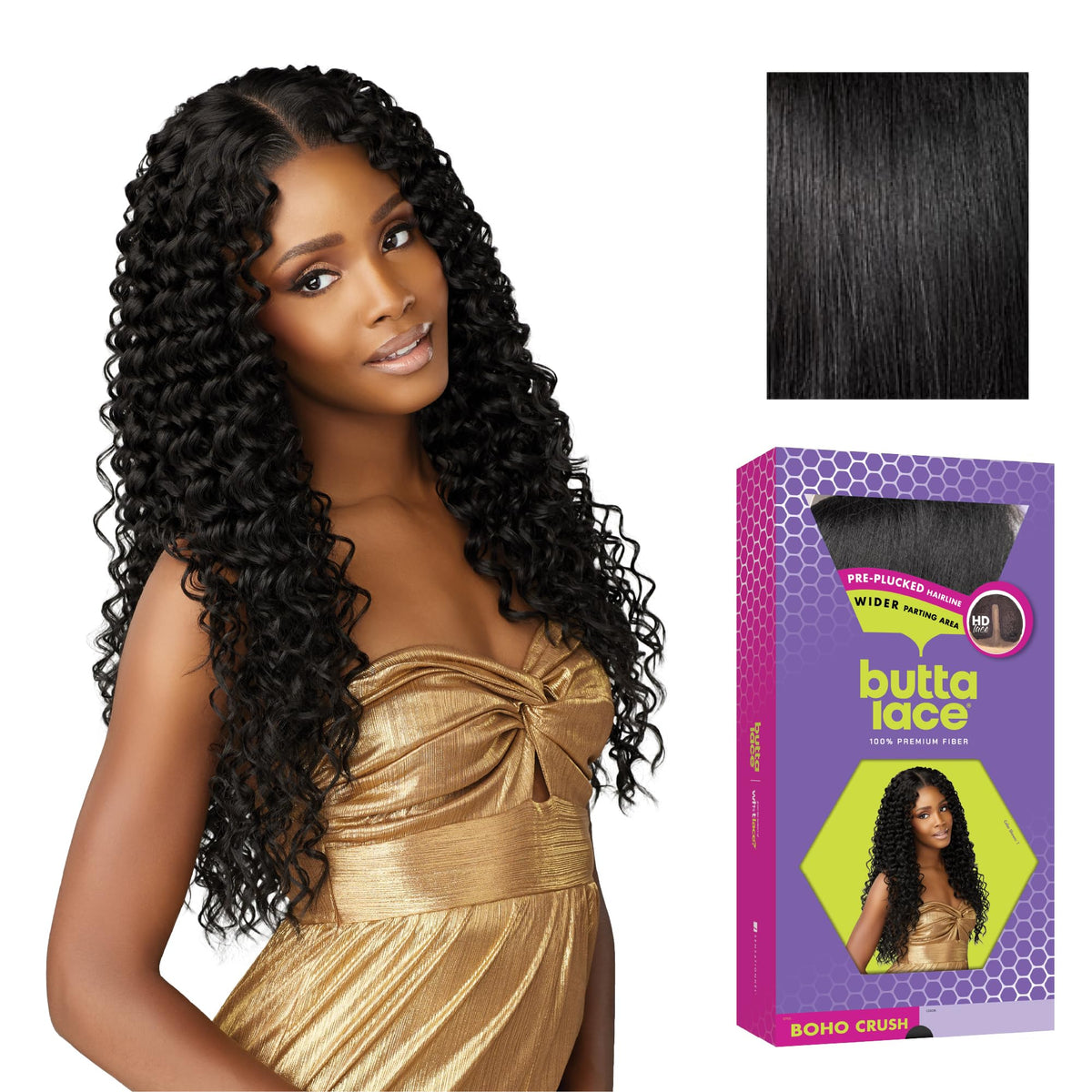 Sensationnel Butta LaceWig-Boho Crush, 1 JETBLACK